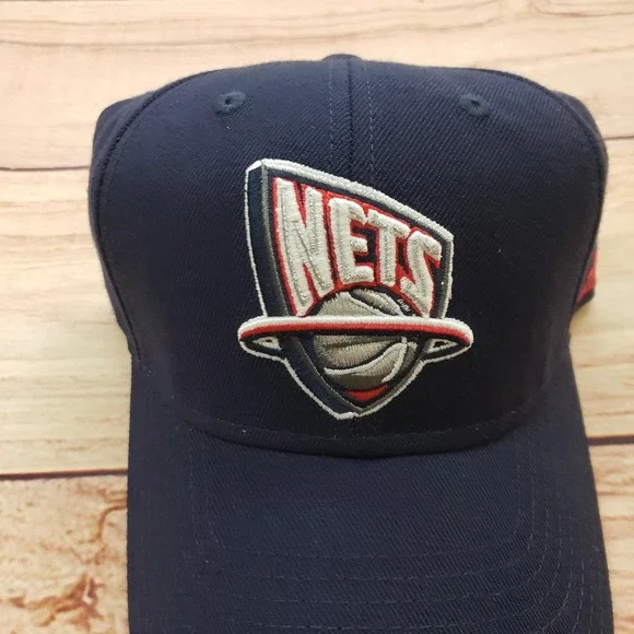 New Jersey Nets Hat Cap Strap Back One Size‎ Navy NBA Basketball Adidas Mens - Picture 2 of 8